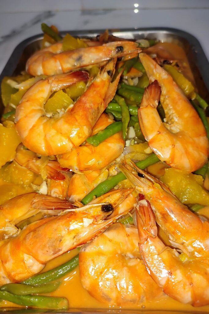 Pinakbet with shrimp